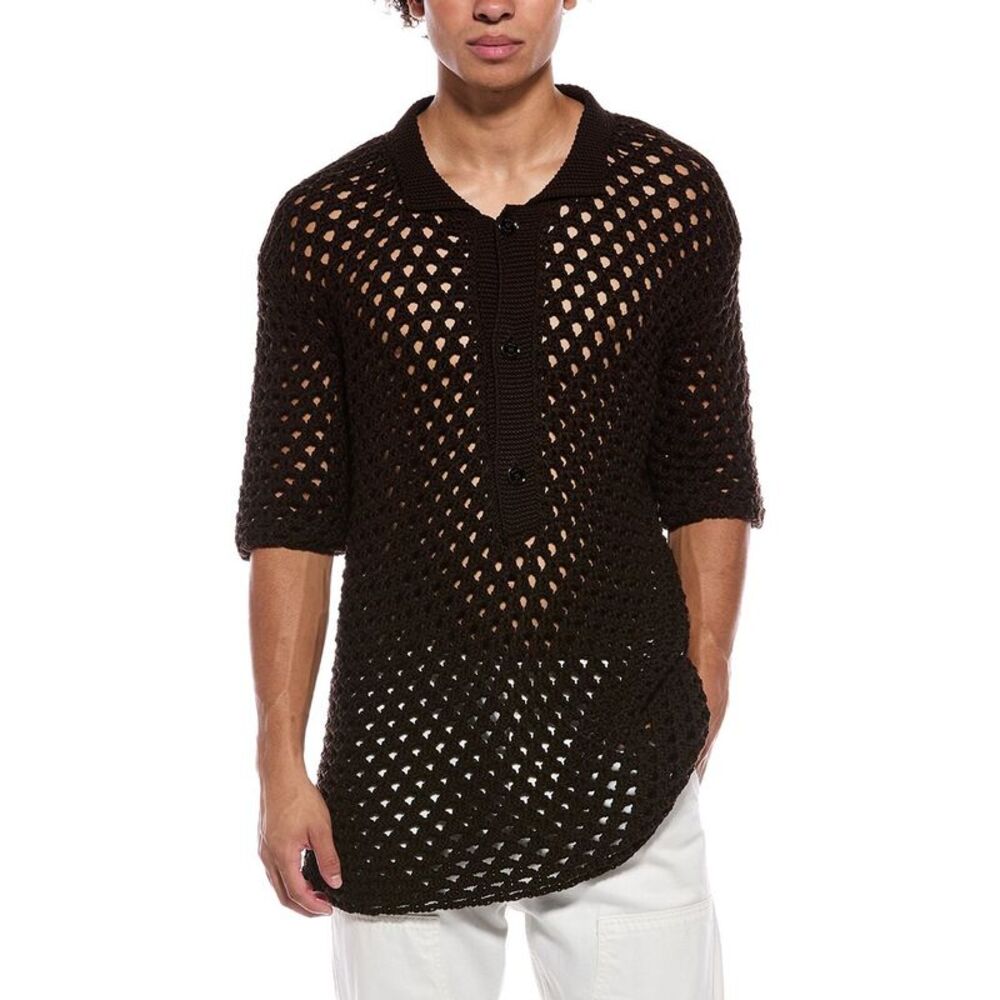 Valentino Mens  Polo Sweater, Black